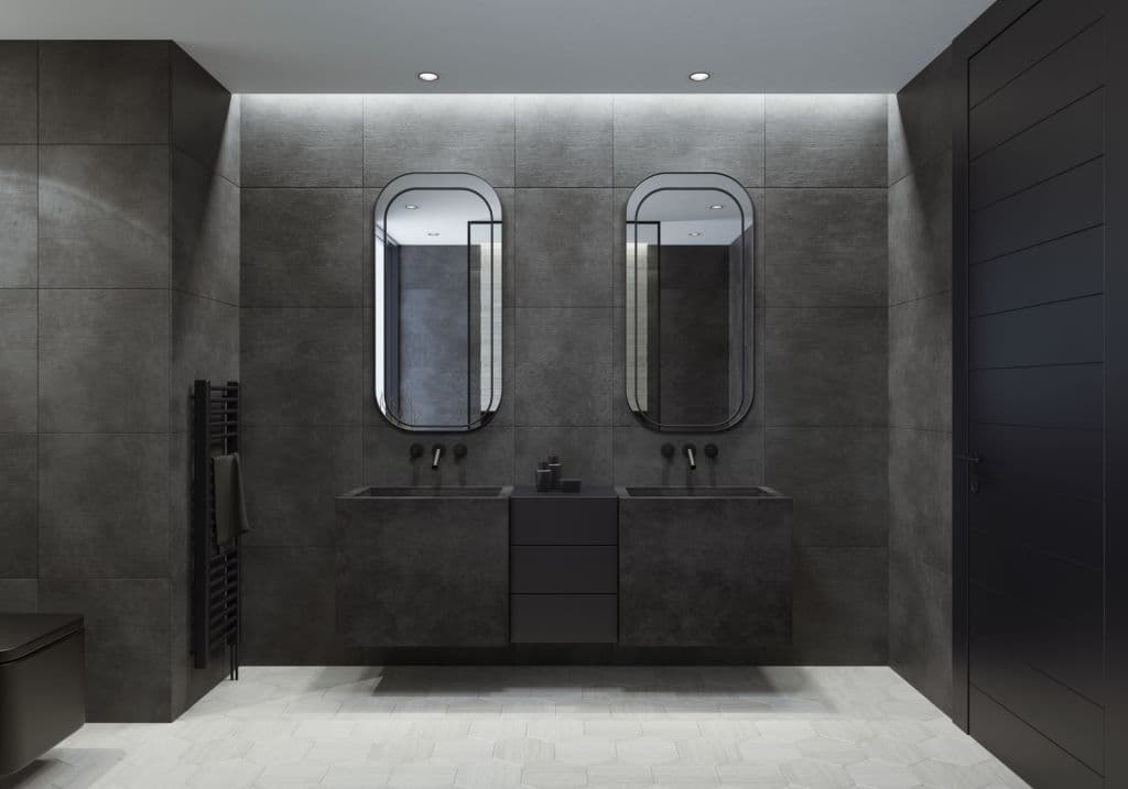 Color Walls Go With Gray Tile Bathroom, What Colour Goes With Grey Tiles In A Bathroom