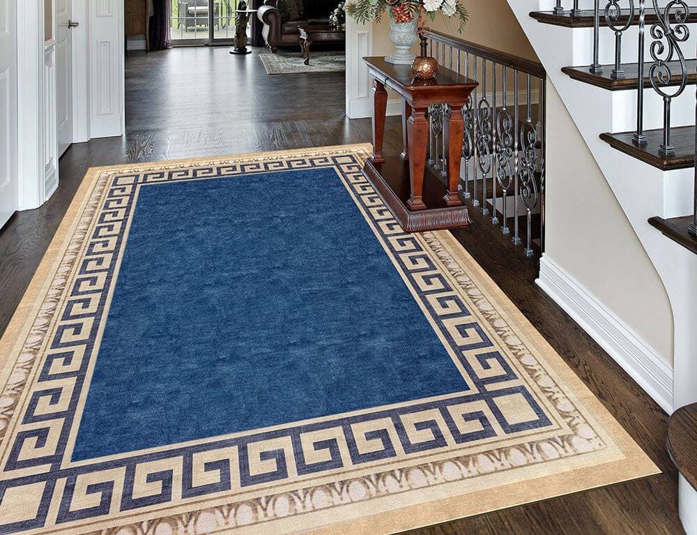 7 blue beige rug for dark wood floors