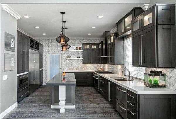 8 charcoal gray wood floor goes with dark cabinets 2