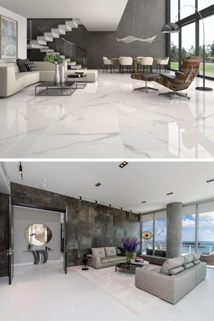 8 white marble floors with gray wall 2