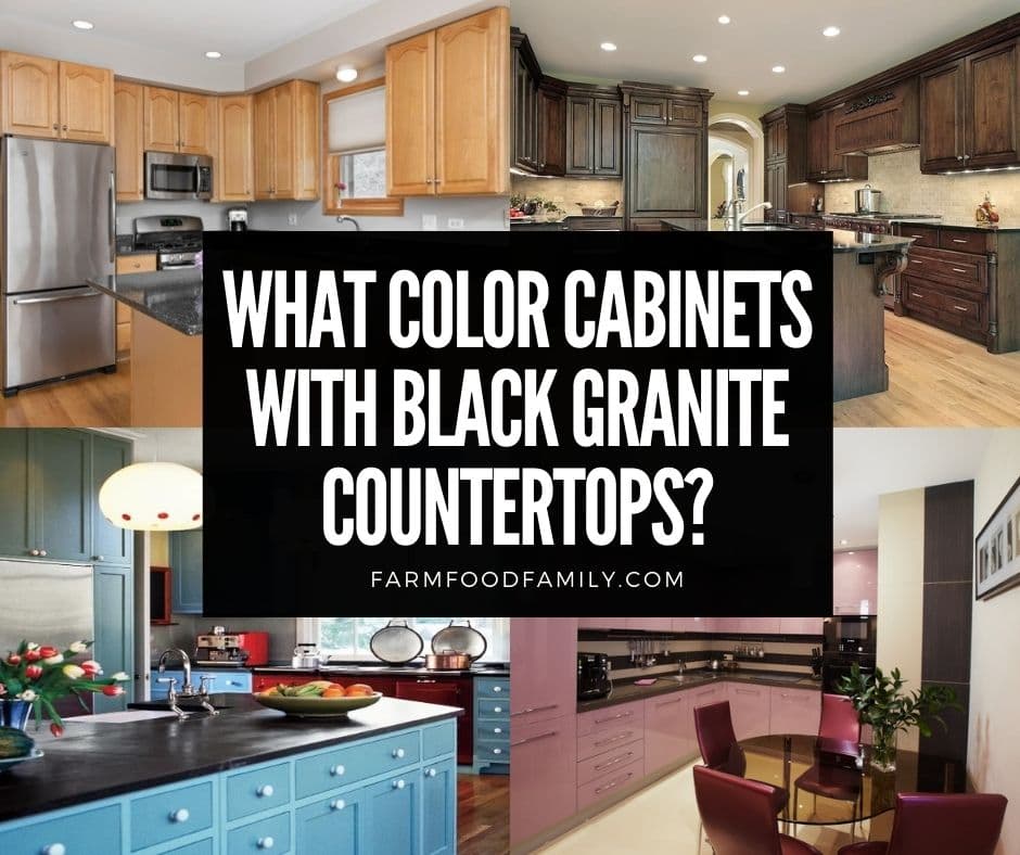 What Color Cabinets With Black Granite, Black Granite Countertop Kitchen Backsplash