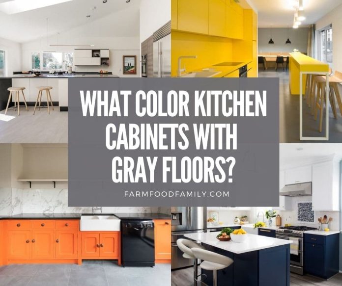 What Color Kitchen Cabinets With Gray, What Color Kitchen Cabinets With Grey Floor