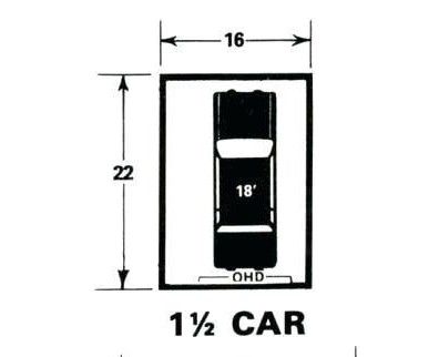 1 1 2 car garage dimension