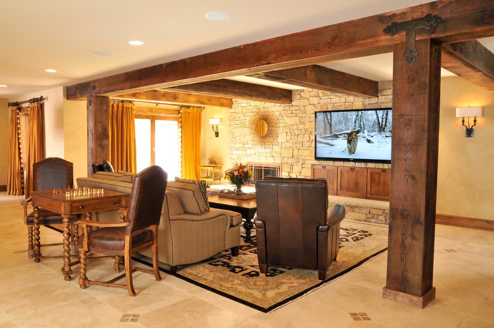 10 rustic basement living room with modern look 1