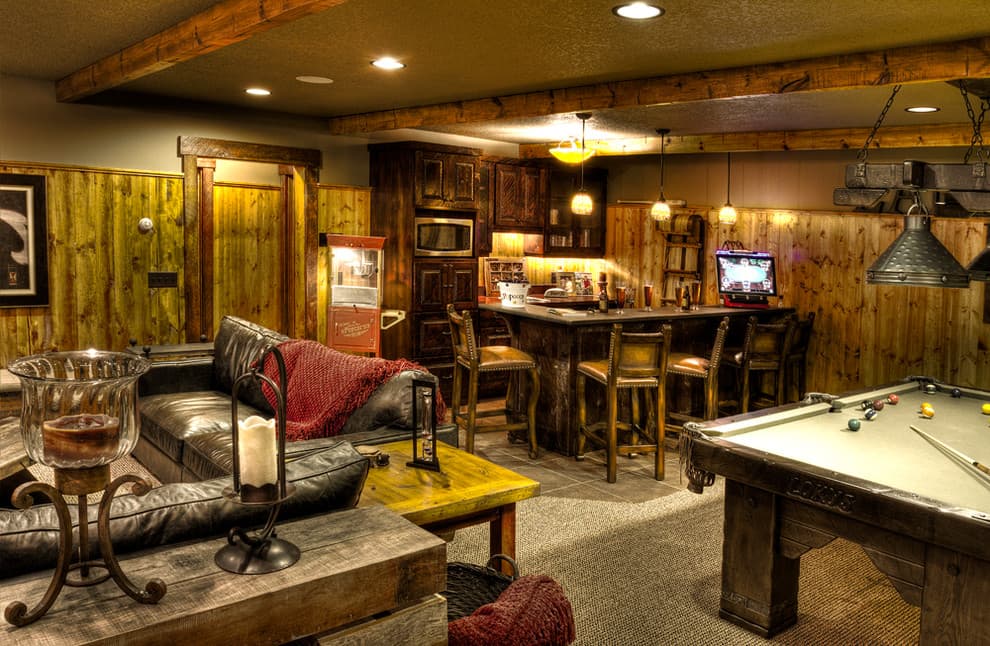 11 rustic basement with game room ideas