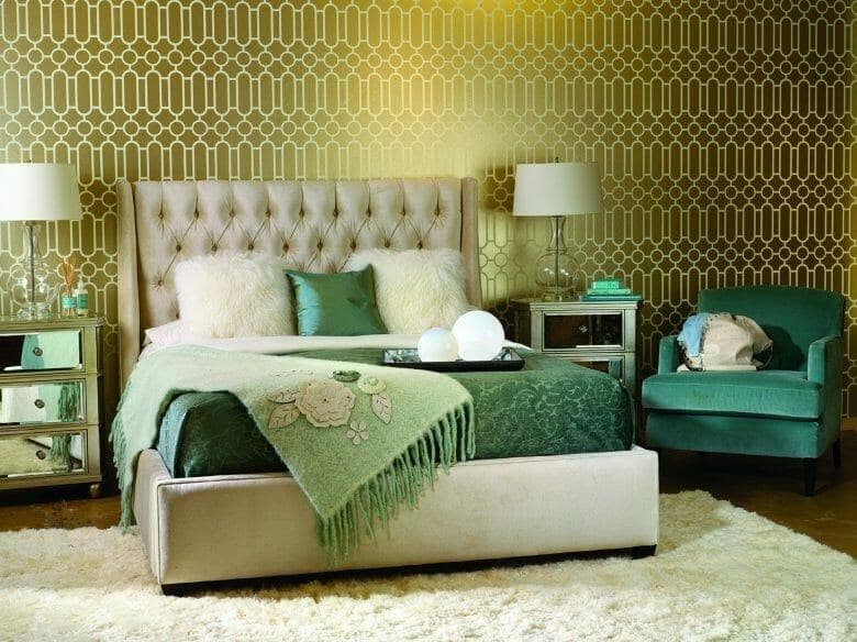 11 while gold green bedroom ideas