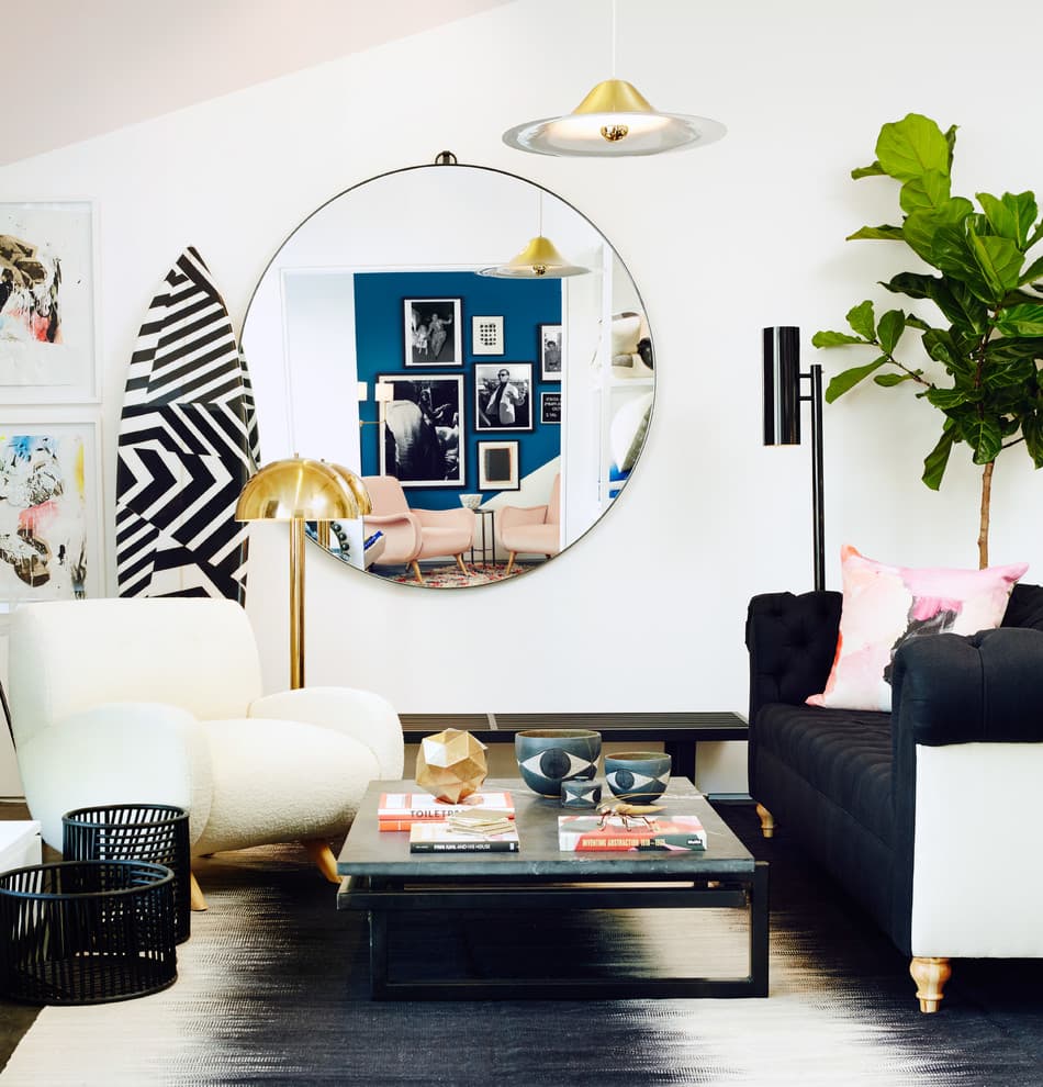 12 black and white living room with mirror ideas 1