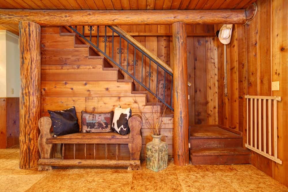 18 rustic basement log cabin ideas 2