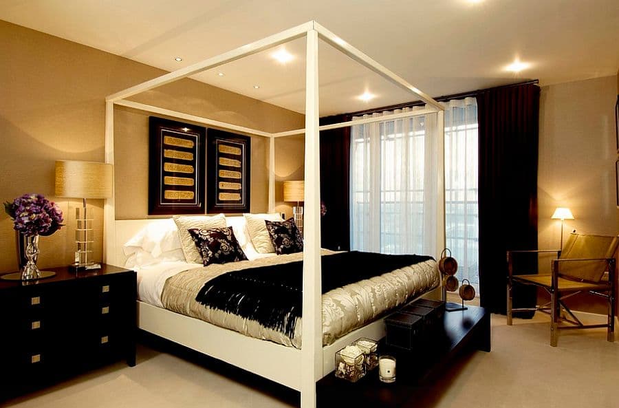 23 white gold black bedroom ideas 2