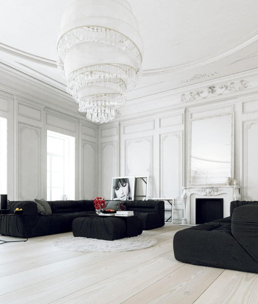 3 white and black living room ideas 1
