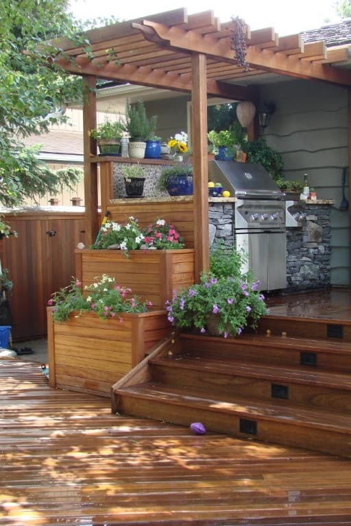 33 deck stair ideas with planter built in