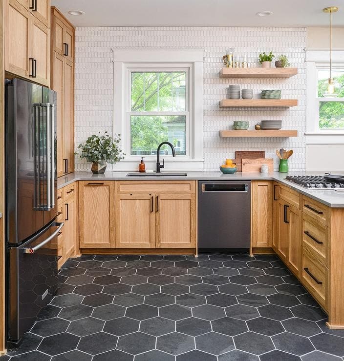 Kitchen Floor Tile Ideas And Designs, Dark Brown Kitchen Floor Tiles