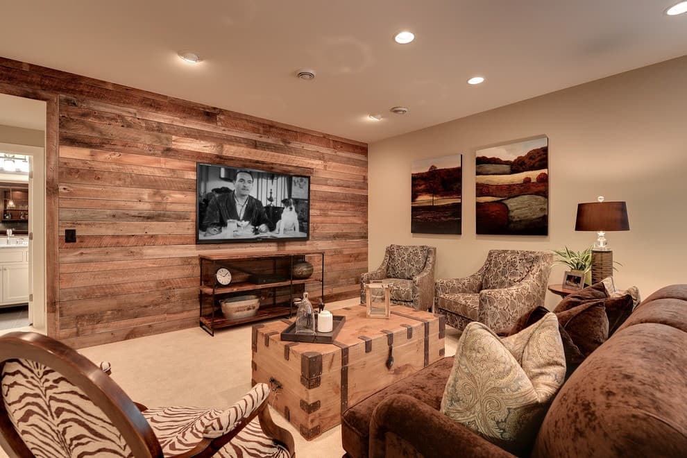 7 rustic basement with living room ideas