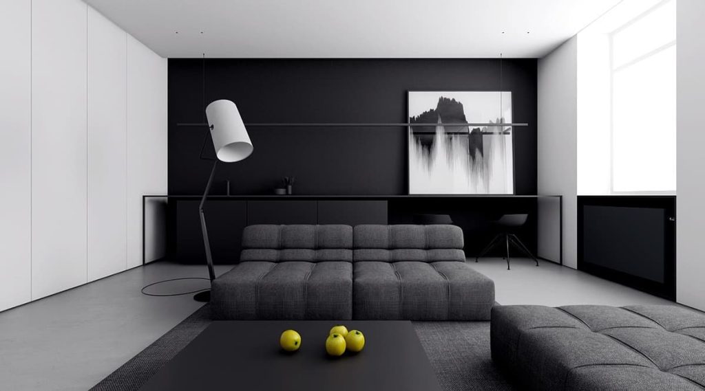 8 minimalist white and black living room ideas 1