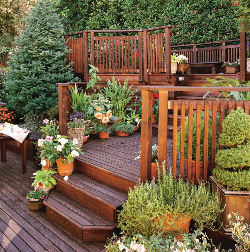 9 deck steps stairs ideas with plants 1