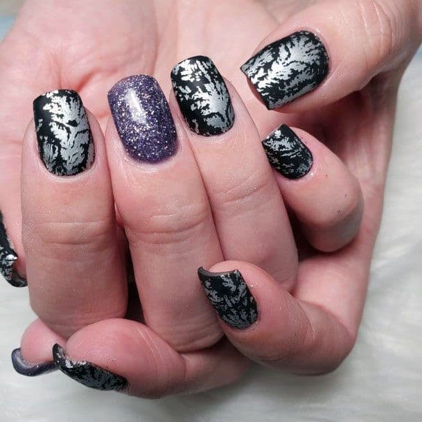 2 black nail design ideas
