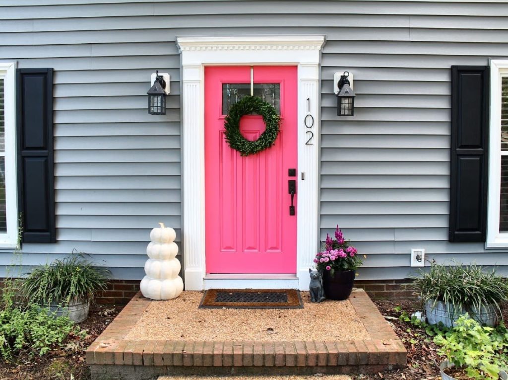 20 front door colors for gray houses