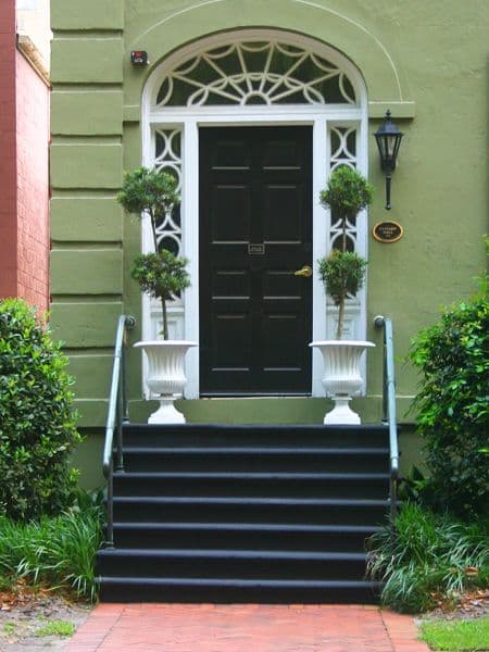 3 front door colors for green house