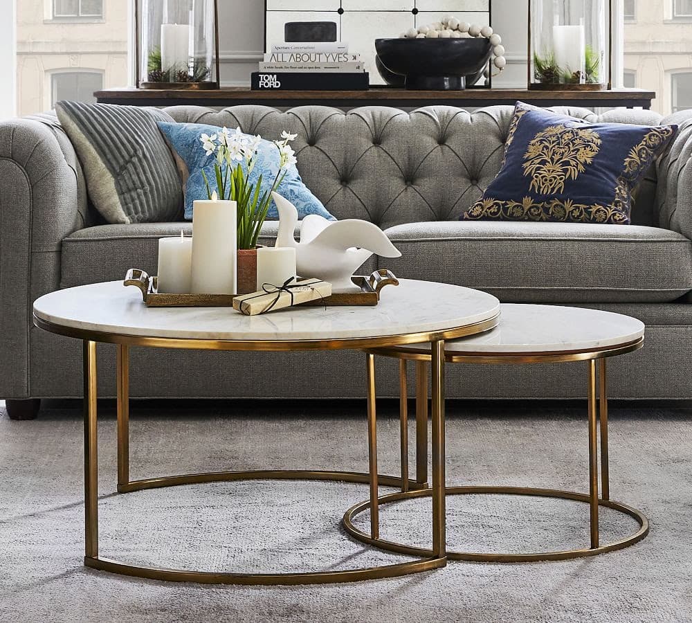 9 coffee tables with nesting stools