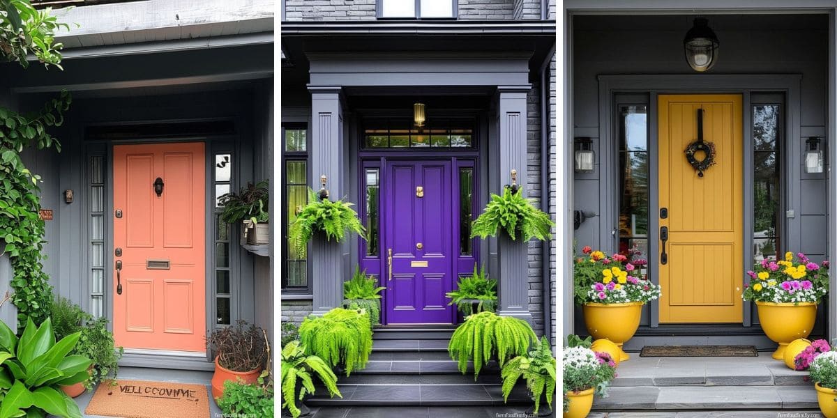 Front door colors for gray houses