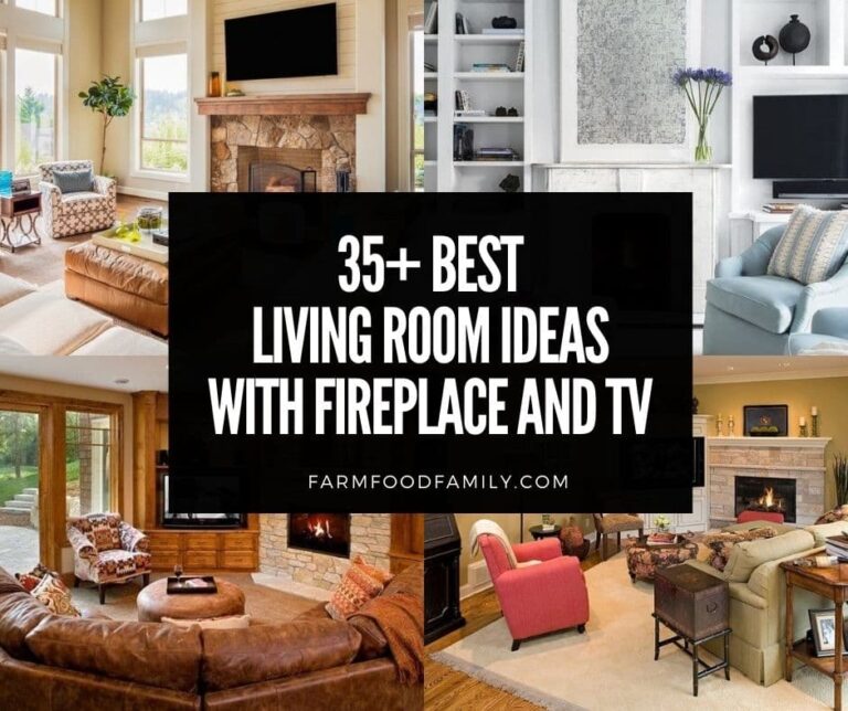 35+ Best Living Room Ideas With Fireplace and TV (Photos)