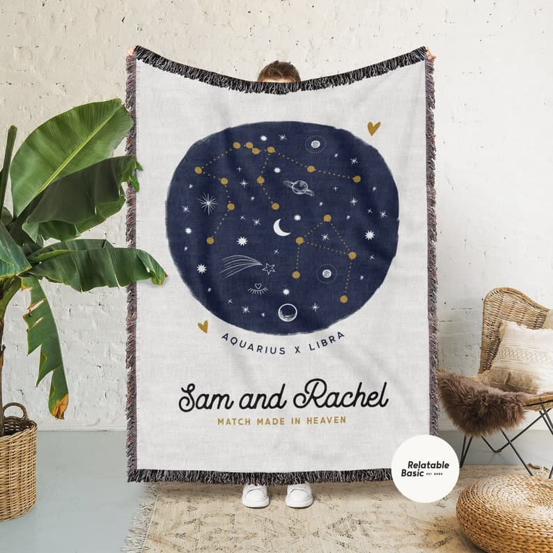 personalized blanket zodiac gift