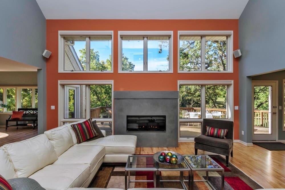 10 orange accent wall go with gray walls