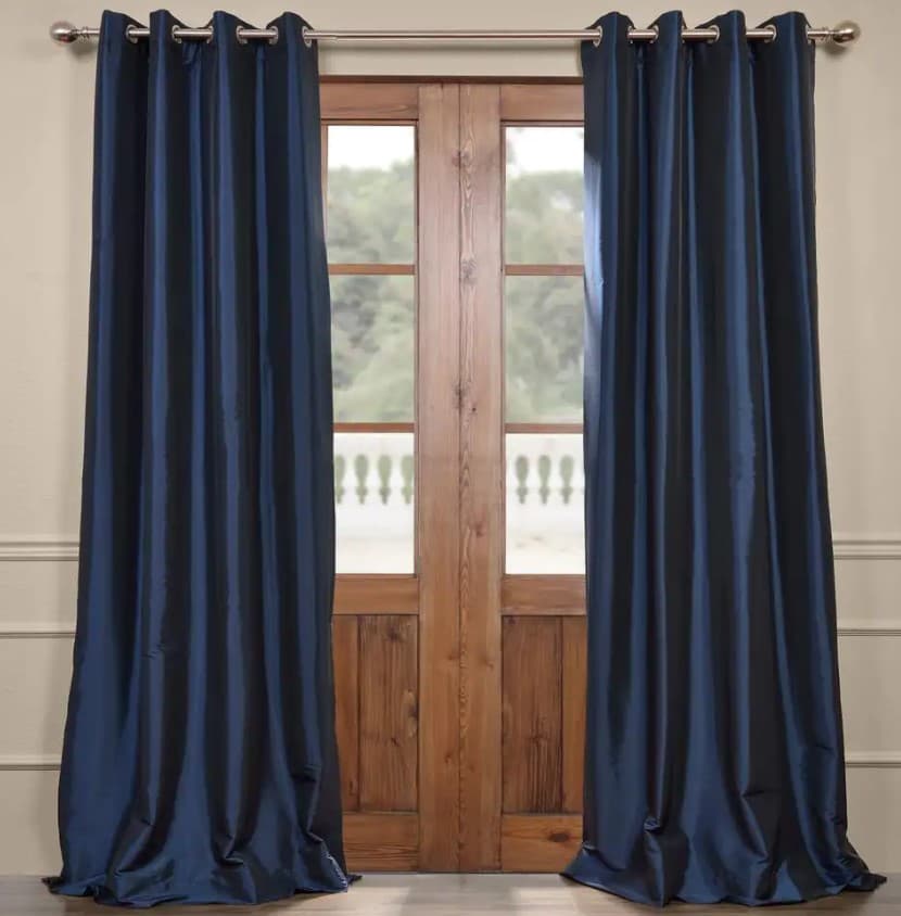12 navy blue curtains go with beige walls