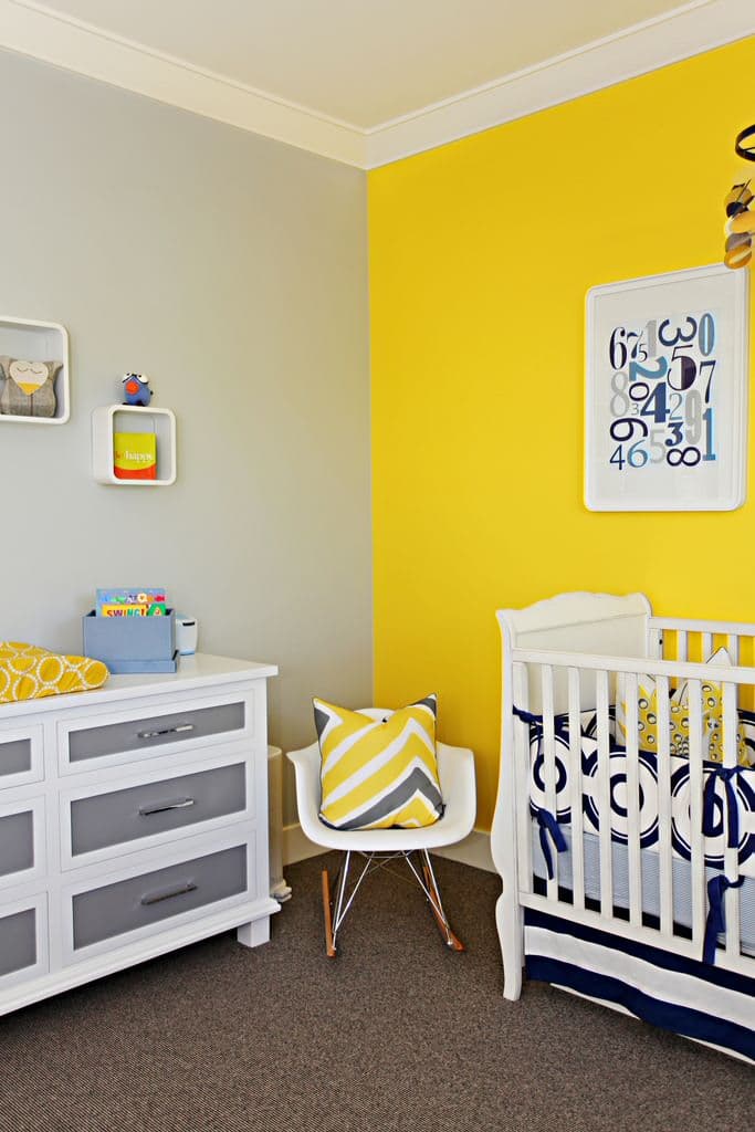 16 yellow accent wall go with gray walls