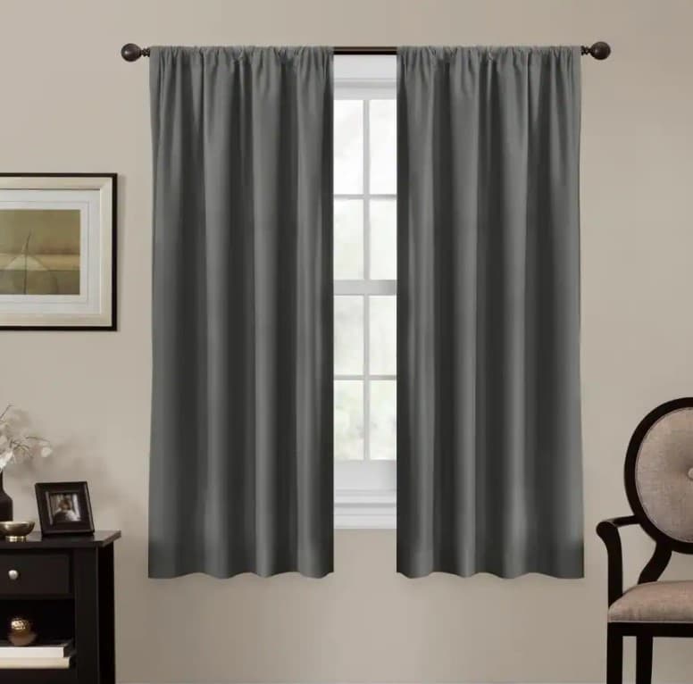 3 gray curtains go with beige walls