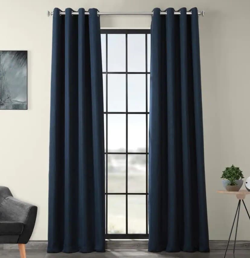 5 blue curtains go with beige walls