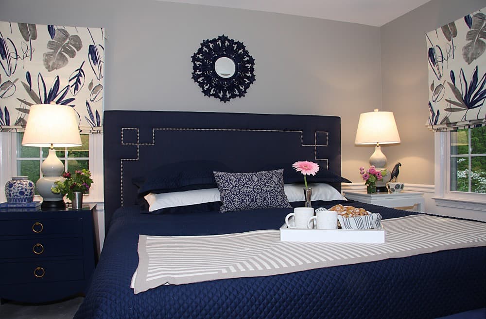 9 navy accent wall go with gray walls