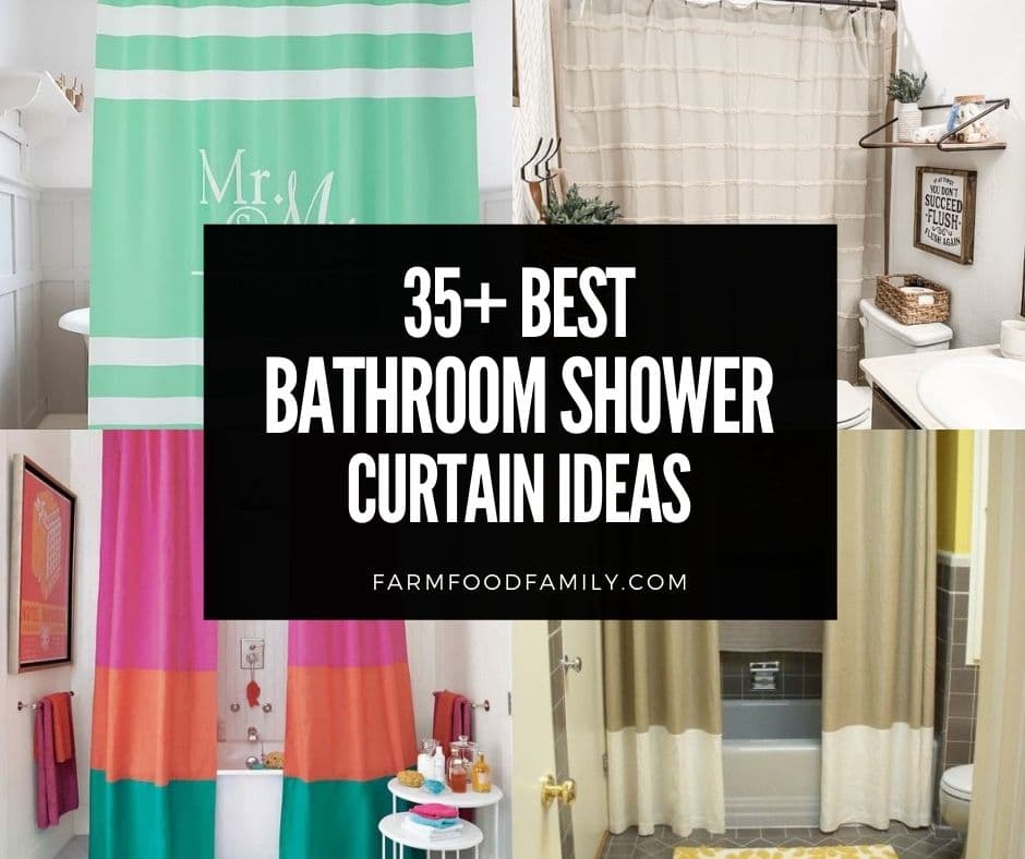 35 Best Bathroom Shower Curtain Ideas, Best Curtain Fabric For Bathroom Walls