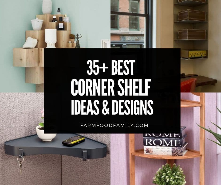 35 Creative Diy Corner Shelf Ideas And, Farmhouse Ladder Bookcase Design Ideas