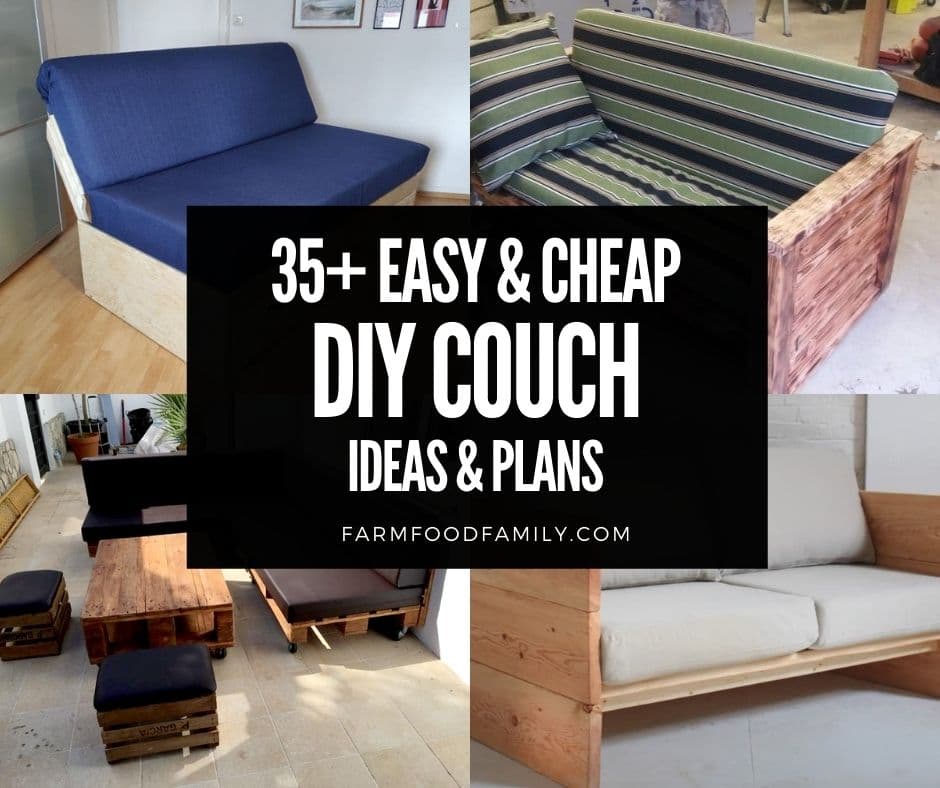 35 Easy And Creative Diy Couch Ideas, How To Build A Couch Bed