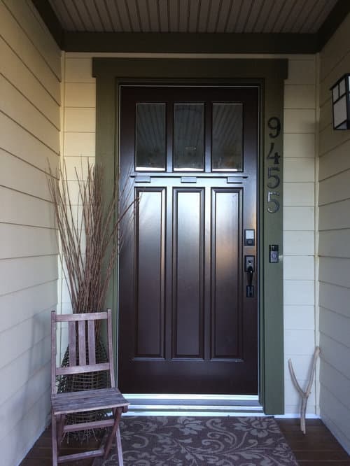 2 dark brown front door for white house
