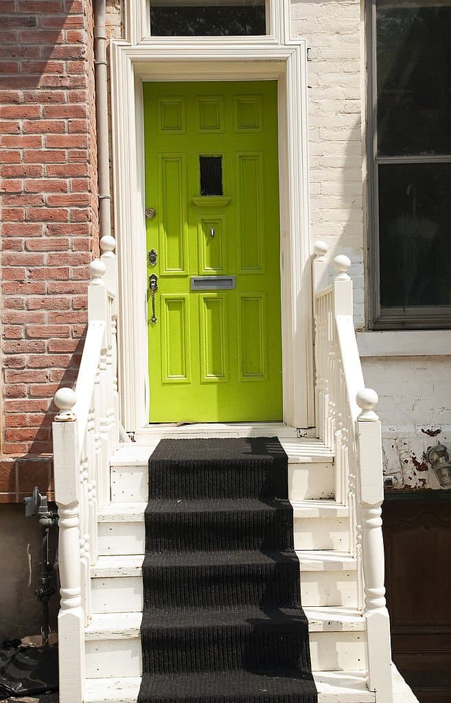 6 lime front door with yellow houses 1