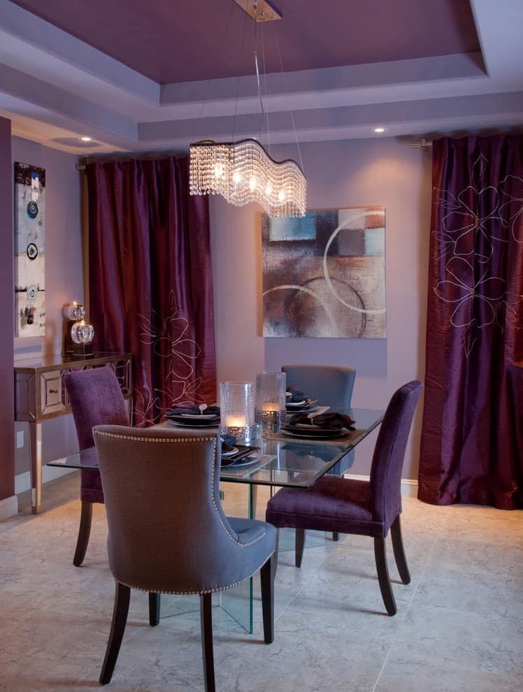 9 plum curtains with purple walls