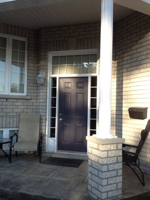 front door color for gray brick house