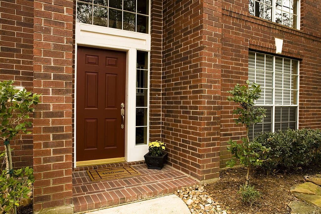 front door color for orange brick house