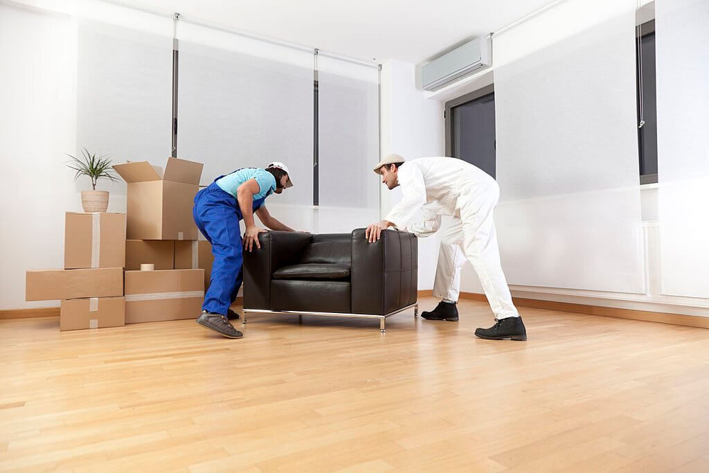 workers moving the furniture