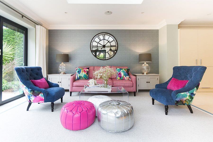 11 blue and pink living room ideas