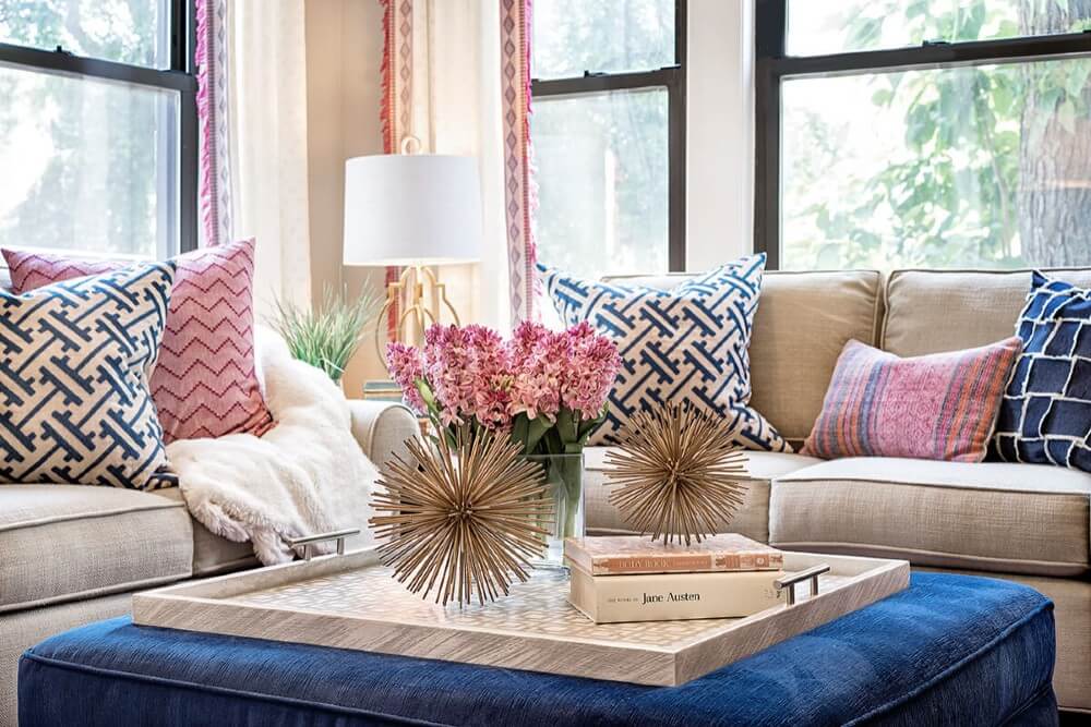 12 blue and pink living room ideas