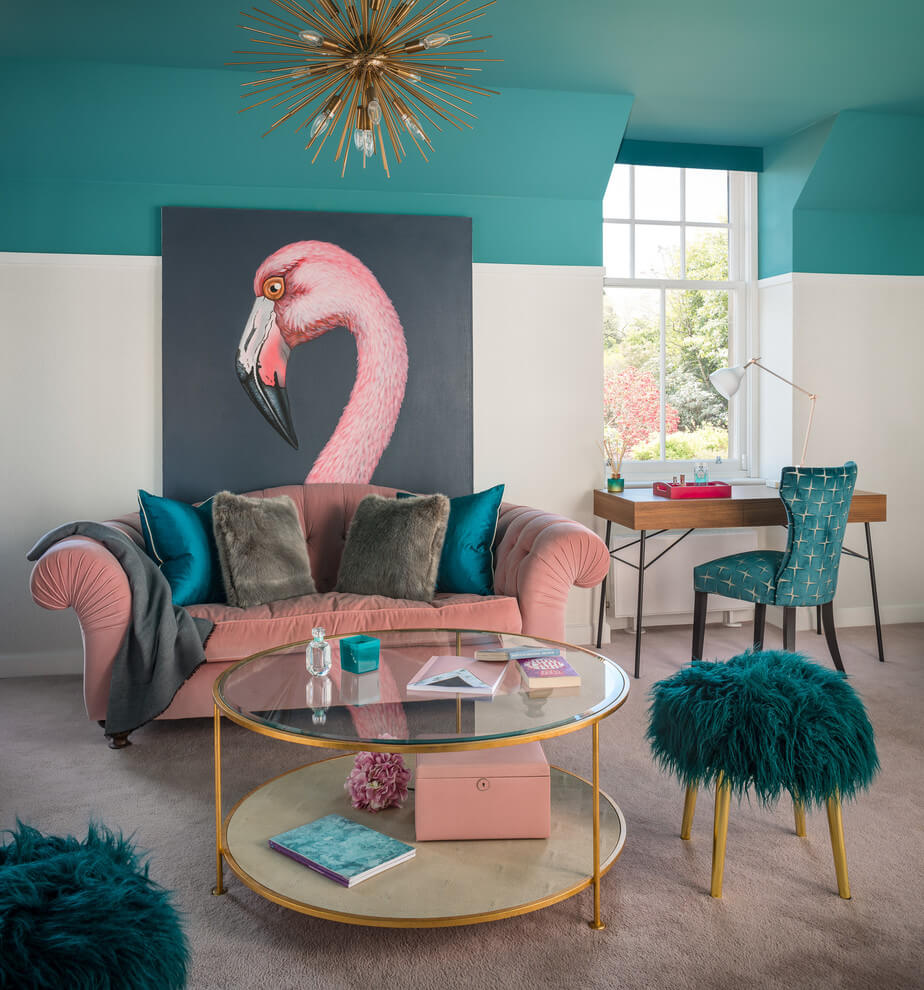 15 blue and pink living room ideas