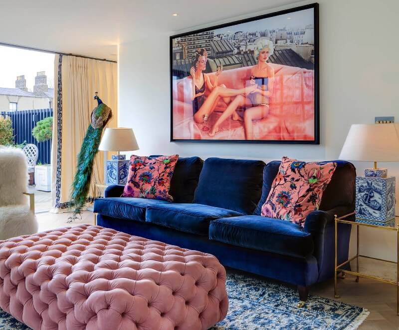 17 blue and pink living room ideas