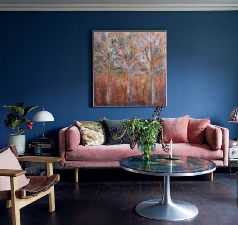 19 blue and pink living room ideas