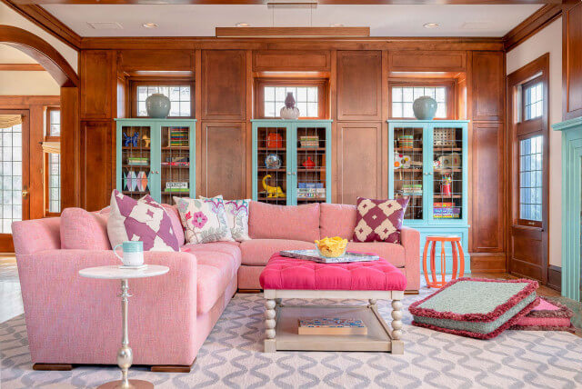 7 blue and pink living room ideas