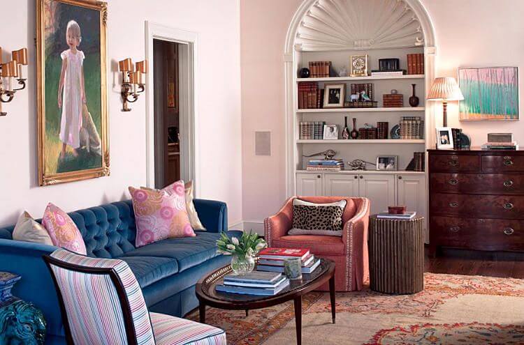 9 blue and pink living room ideas