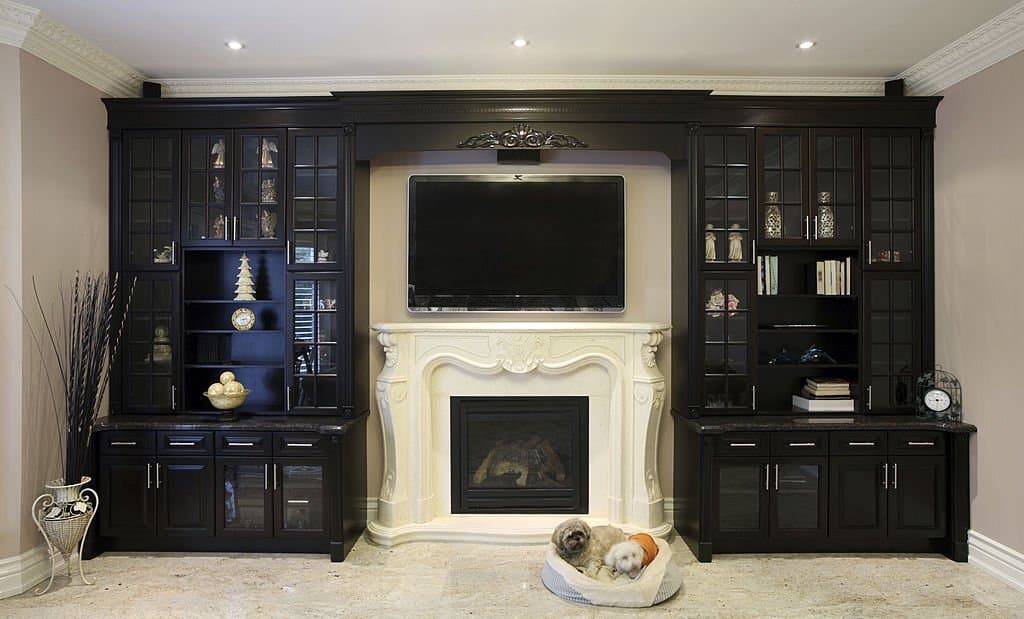 how hight fireplace mantel with tv