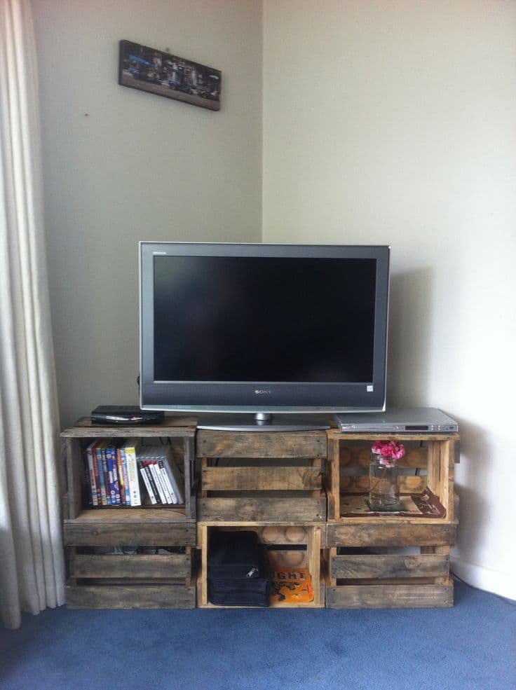 wooden crate tv stand